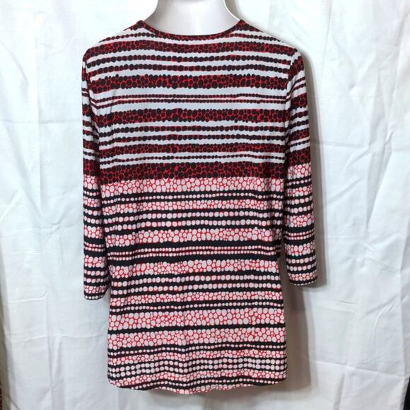 CHICO'S 3 Red Black Dot Career 3/4 Top XL 16 - Picture 2 of 12